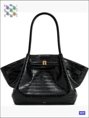 Large Vegan Leather Tote Bag Work Office Everyday Shoulder Handbag Croc Embossed